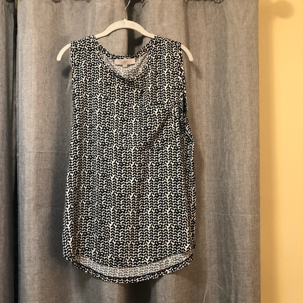 Loft Mixed-media black and white top - Size Large